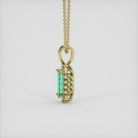 0.98 Ct. Emerald Pendant, 18K Yellow Gold 3