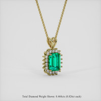 3.81 Ct. Emerald Pendant, 18K Yellow Gold 2