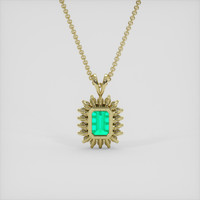 3.81 Ct. Emerald Pendant, 18K Yellow Gold 4