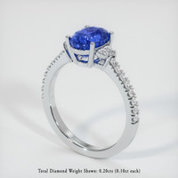 2.55 Ct. Blue Sapphire Ring, Platinum 950 2