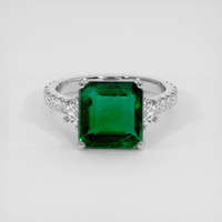 3.91 Ct. Emerald Ring, Platinum 950 1