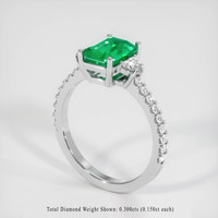 1.35 Ct. Emerald Ring, Platinum 950 2