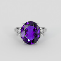 8.80 Ct. Purple Amethyst Ring, Platinum 950 1
