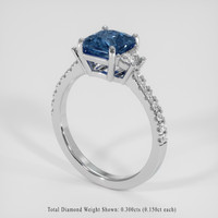 1.73 Ct. Blue Cobalt Spinel Ring, Platinum 950 2