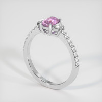 1.09 Ct. Pink Sapphire Ring, Platinum 950 2