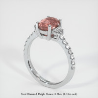 1.80 Ct. Padparadscha Sapphire Ring, Platinum 950 2