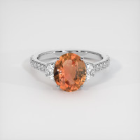 2.83 Ct. Padparadscha Sapphire Ring, Platinum 950 1