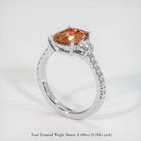 2.83 Ct. Padparadscha Sapphire Ring, Platinum 950 2