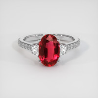 3.02 Ct. Ruby Ring, Platinum 950 1