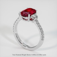 3.02 Ct. Ruby Ring, Platinum 950 2