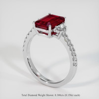 3.03 Ct. Ruby Ring, Platinum 950 2
