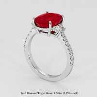 5.14 Ct. Ruby Ring, Platinum 950 2