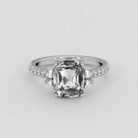 3.03 Ct. Green Sapphire Ring, Platinum 950 1