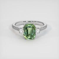 3.02 Ct. Green Sapphire Ring, Platinum 950 1