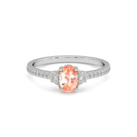 1.51 Ct. Padparadscha Sapphire Ring, Platinum 950 1