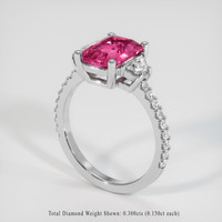 2.10 Ct. Pink Sapphire Ring, Platinum 950 2