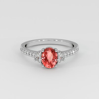 1.52 Ct. Padparadscha Sapphire Ring, Platinum 950 1