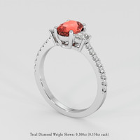 1.52 Ct. Padparadscha Sapphire Ring, Platinum 950 2