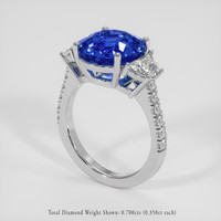 6.41 Ct. Blue Sapphire Ring, Platinum 950 2