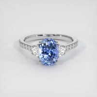 2.57 Ct. Blue Sapphire Ring, Platinum 950 1