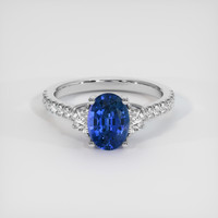 1.62 Ct. Blue Sapphire Ring, Platinum 950 1