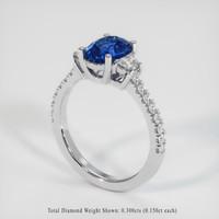 1.62 Ct. Blue Sapphire Ring, Platinum 950 2