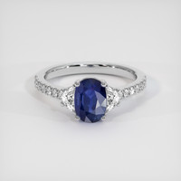 1.68 Ct. Blue Sapphire Ring, Platinum 950 1