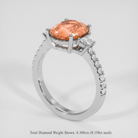 3.00 Ct. Padparadscha Sapphire Ring, Platinum 950 2