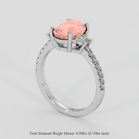 3.10 Ct. Padparadscha Sapphire Ring, Platinum 950 2