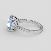 6.98 Ct. Greyish Blue Sapphire Ring, Platinum 950 4