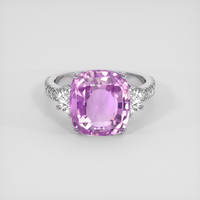 9.13 Ct. Purplish Pink Sapphire Ring, Platinum 950 1
