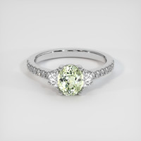 1.44 Ct. Yellowish Green Sapphire Ring, Platinum 950 1