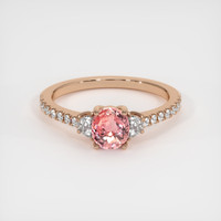 1.03 Ct. Padparadscha Sapphire Ring, 14K Rose Gold 1