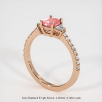 1.03 Ct. Padparadscha Sapphire Ring, 14K Rose Gold 2