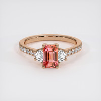 1.13 Ct. Padparadscha Sapphire Ring, 14K Rose Gold 1