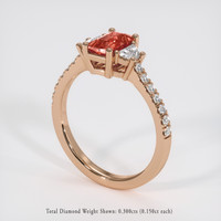 1.13 Ct. Padparadscha Sapphire Ring, 14K Rose Gold 2