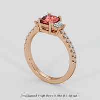 1.02 Ct. Padparadscha Sapphire Ring, 14K Rose Gold 2