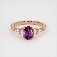 1.08 Ct. Pinkish Purple Sapphire Ring, 14K Rose Gold 1