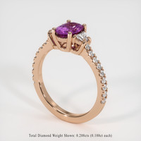 1.08 Ct. Pinkish Purple Sapphire Ring, 14K Rose Gold 2