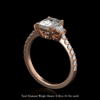 2.02 Ct. White Sapphire Ring, 14K Rose Gold 2
