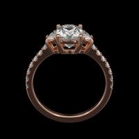 2.02 Ct. White Sapphire Ring, 14K Rose Gold 3