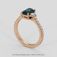 2.09 Ct. Bluish Green Spinel Ring, 18K Rose Gold 2