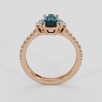 2.09 Ct. Bluish Green Spinel Ring, 18K Rose Gold 3