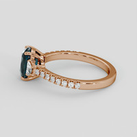 2.09 Ct. Bluish Green Spinel Ring, 18K Rose Gold 4