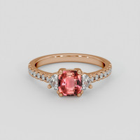 1.02 Ct. Padparadscha Sapphire Ring, 18K Rose Gold 1