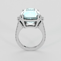 9.30 Ct. Greenish Blue Aquamarine Ring, Silver 3