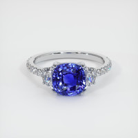 3.24 Ct. Blue Sapphire Ring, 10K White Gold 1