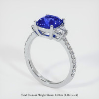 3.24 Ct. Blue Sapphire Ring, 10K White Gold 2