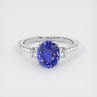 3.30 Ct. Blue Sapphire Ring, 10K White Gold 1