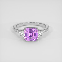 3.04 Ct. Purplish Pink Sapphire Ring, 10K White Gold 1